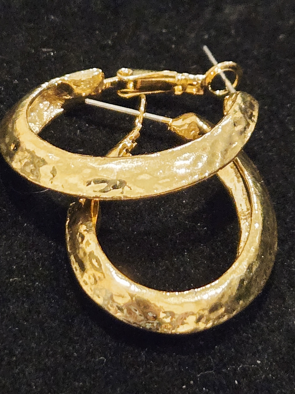Gold Tone Textured Hoop Earrings - Women’s Jewelry